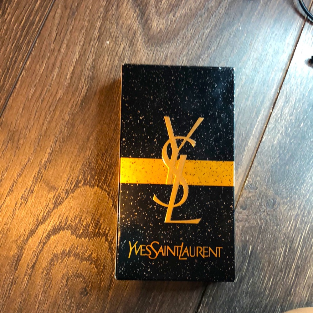 YSL mascara, eyeliner, lipstick